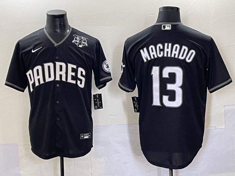Men 2025 San Diego Padres #13 Machado Black Game Nike MLB Jersey style 7036->san diego padres->MLB Jersey